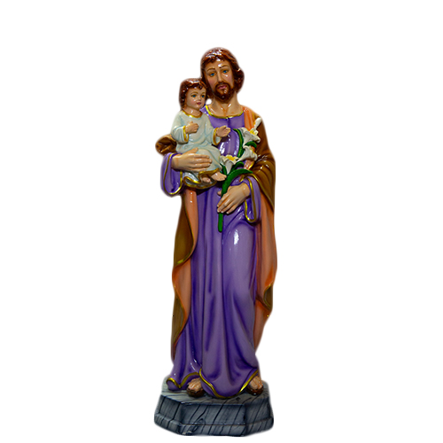 St. Joseph with Child Jesus Statue, for Shiny, Pattern : Painted