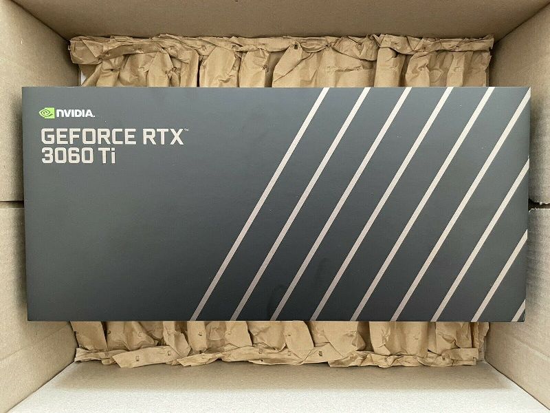 Rectangular Nvidia GeForce RTX 3060TI Founders Edition