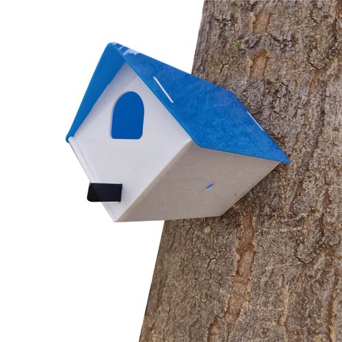 Plastic Bird House, Color : Blue White