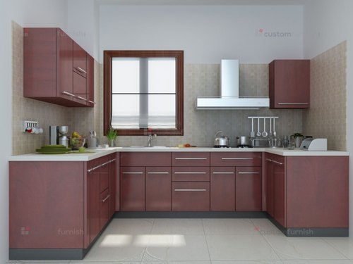 U Shape Wooden Modular Kitchen