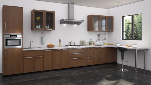 Wooden Straight Modular Kitchen