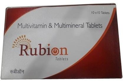 Rubion Multivitamins And Multiminerals Tablets, Packaging Type : ALU- ALU