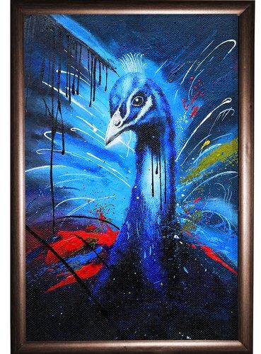 Paper Watercolor Peacock Painting