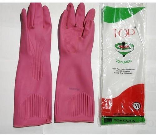 Top Union Safety Rubber Hand Gloves, for Industrial, Pattern : Plain