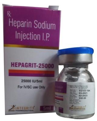 Integrity Heparin Sodium Injection, Packaging Size : 5ml