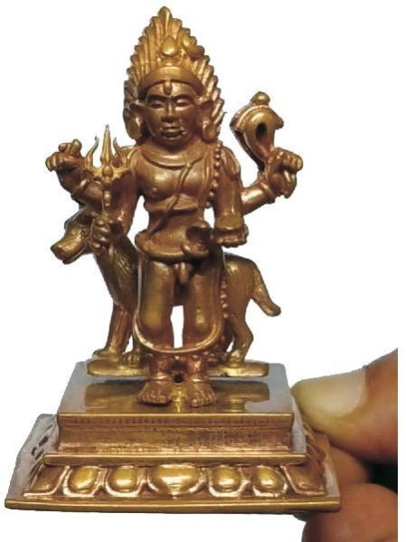 S9036-25 - Aimpon Tantrokta Panchaloha Bhairava Kalbairav Idol 5 Metal 2.5inch 96grams