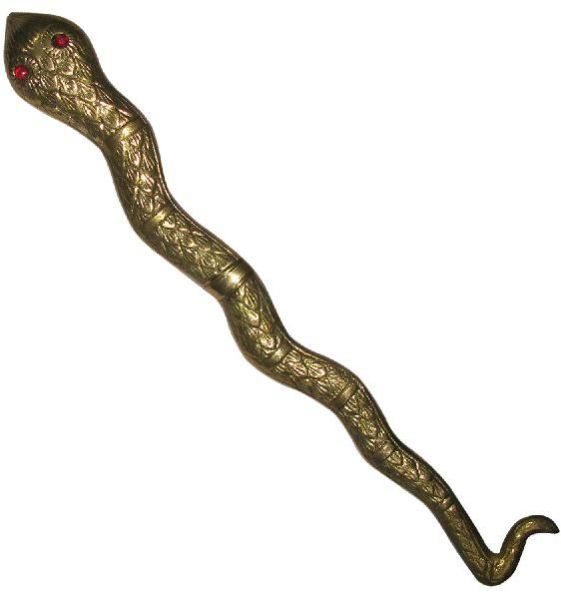S953808 - Naga Mantra Dhandam Naga Mandhira Kol Snake Wand Nag Dhand 1 Feet Brass 195 Grams