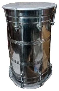 Silver Steel Dhol, for Music, Size : 13X13X24 Inches