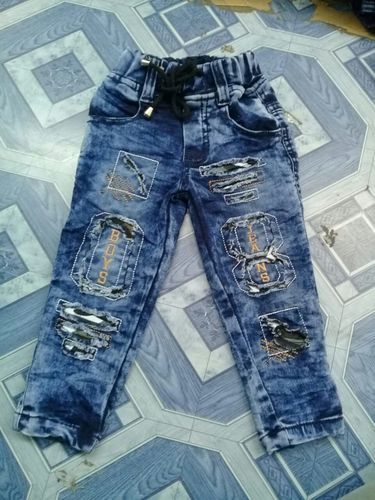 Denim Faded Kids Ripped Jeans, Occasion : Party Wear
