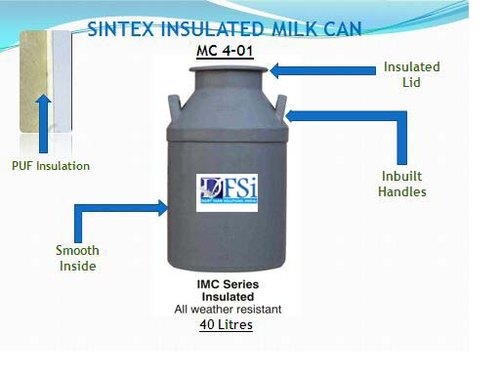 Insulated Milk Cans, Capacity : 40 Ltr