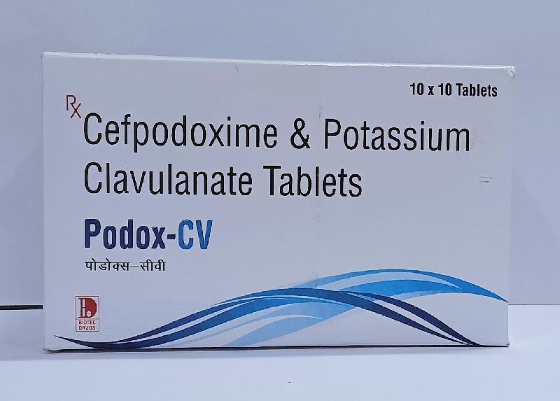 Cefpodoxime & Potassium Clavulanate Tablets, Packaging Size : 10 tab/strip