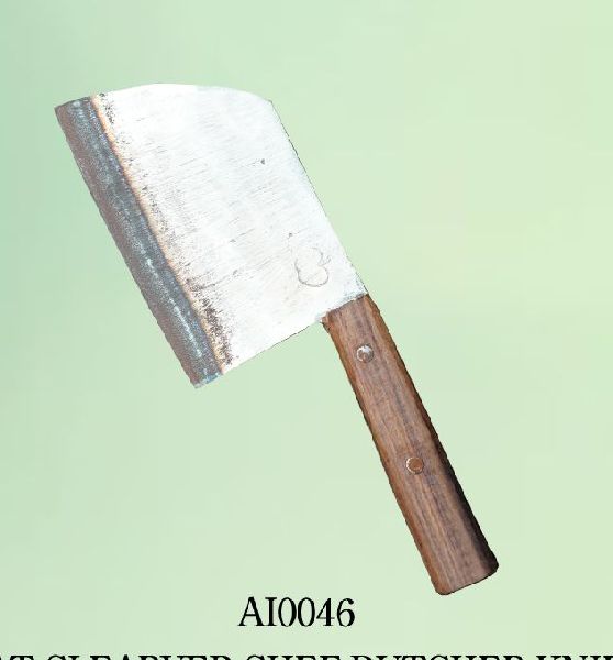 Polished Metal Wood Grip A10046 Cleaver Knife