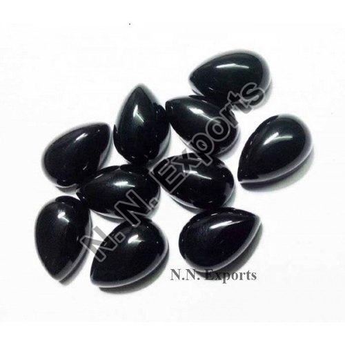 Black Onyx Pear Cabochon Gemstone