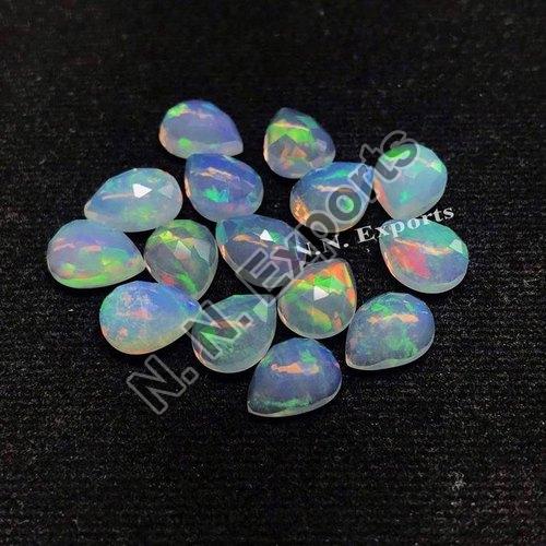 Ethiopian Opal Rose Cut Pear Gemstone, for Jewellery Use, Feature : Colorful Pattern, Shiny Looks, Sturdiness