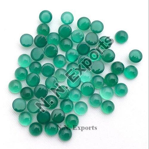 Green Onyx Cabochon Cut Round Gemstone, for Used making Jewellery