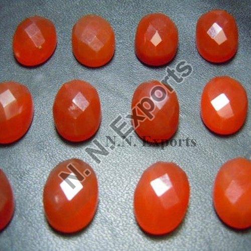 Red Onyx Rose Cut Oval Gemstone, for Used making Jewellery, Size : 7x9mm