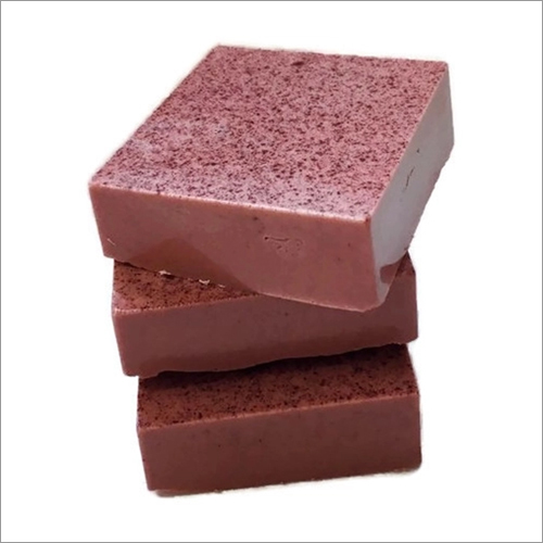 Square Chandan Handmade Red Sandal Soap, for Bathing, Packaging Type : Paper Box