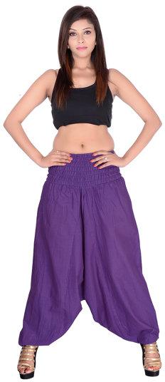 Balaji Handicrafts Cotton Purple Women Harem Pant, Occasion : Daily Life