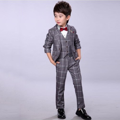 Three Piece Check Kids Suit, Occasion : Party Wear, Wedding Wear