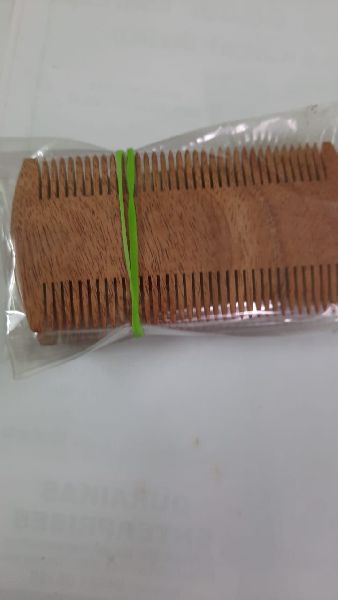 Double Sided Neem Wood Comb, for Home, Hotel, Color : Brown