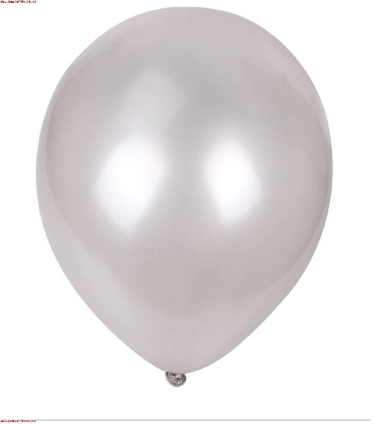 Hippity Hop White Metallic Plain Solid Balloon 9 Inch 1.8 Gram Pack Of 35 For Party Decoration