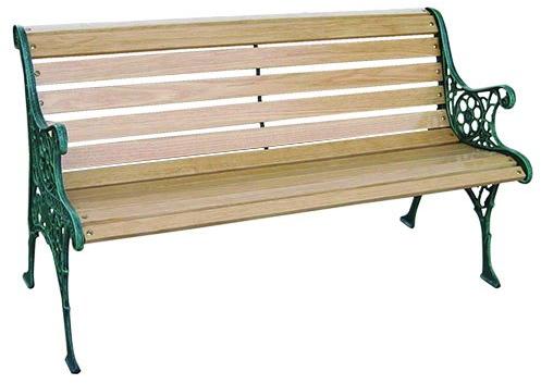 Wood Steel Outdoor Garden Bench