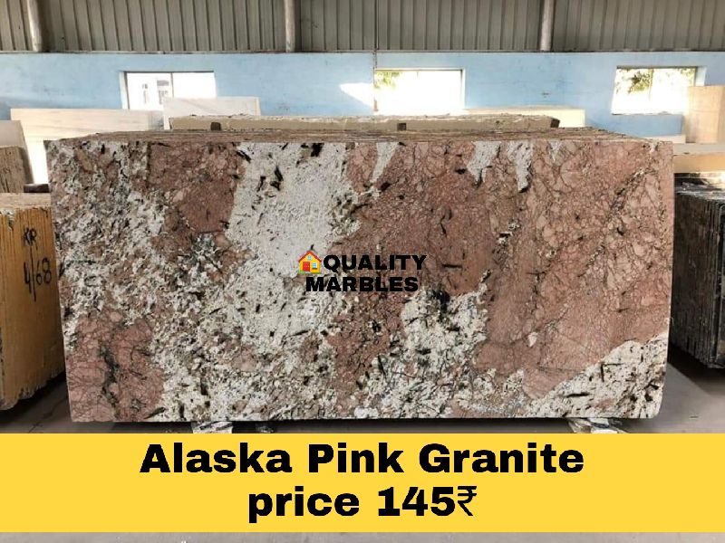 Polished Alaska Pink Granite, for Treads, Steps, Staircases, Kitchen Countertops, Flooring, Size : 9×3