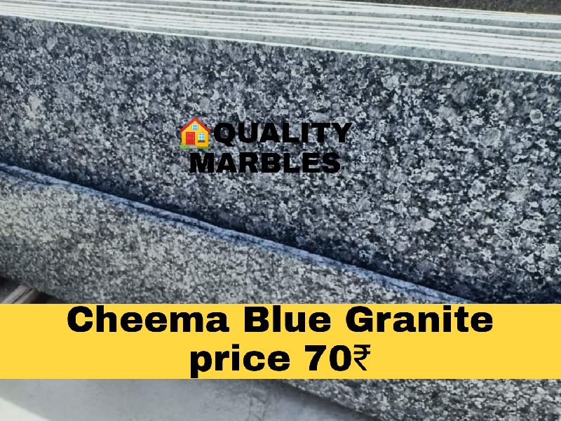 Polished Chema Blue Granite, for Treads, Steps, Staircases, Kitchen Countertops, Flooring, Size : 9×3