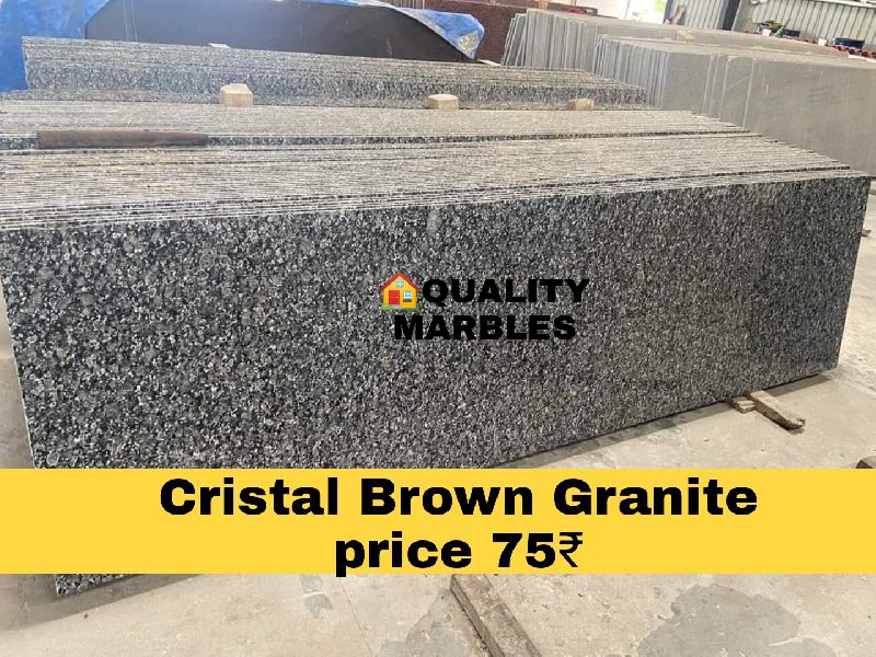 Polished Cristal brown granite, for Treads, Steps, Staircases, Kitchen Countertops, Flooring, Size : 9×3