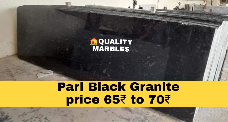 Polished Parl black granite, for Treads, Staircases, Kitchen Countertops, Flooring, Size : 9×3