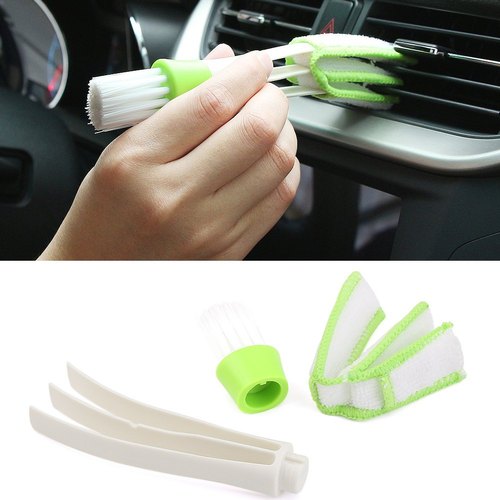 Double Head Clean Brush, for Car Air Outlet, Instrument Panel, Seams, Window-Blinds, Keyboard, etc.