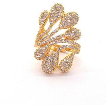 Gold Cz Finger Ring