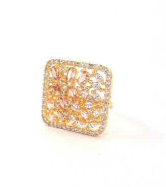 Polished Cubic Zirconia Square Cz Finger Ring, Feature : Shiny Look, Unique Designs