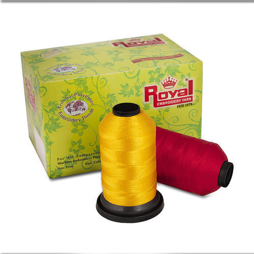 Royal Dyed Polyester Embroidery Yarn, Packaging Size : Customized