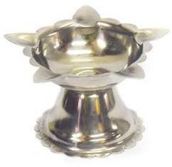 Polished Stainless Steel Diya, Color : Silver