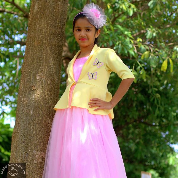 Pink and Yellow Girls Gown