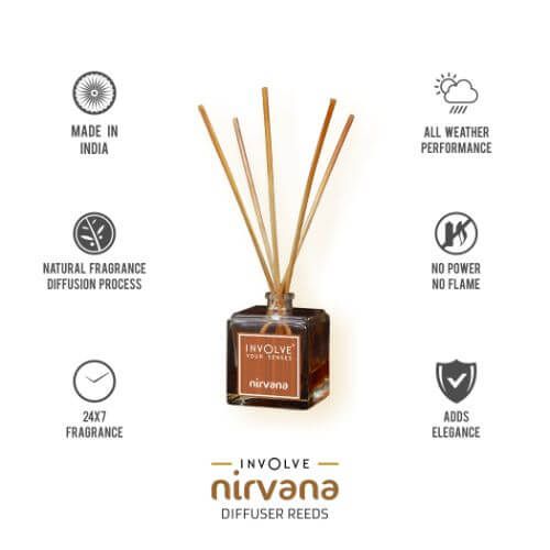 Involve Nirvana Aroma Reed Diffuser For Home and Office - Peace Fragrance Air Freshener