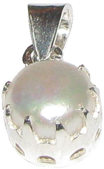 Aadhyathmik Natural 100% Original Pearl Moti Pendant in Silver Muthyam Muthu 2Grams – S964128