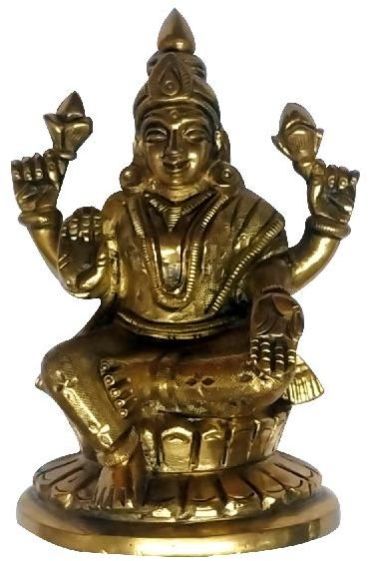 Lakshmi Devi Brass Idol 5inch 818grams