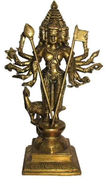 Lord Of Six Faces Lord Murugan Arumugam Skanda Brass Idol