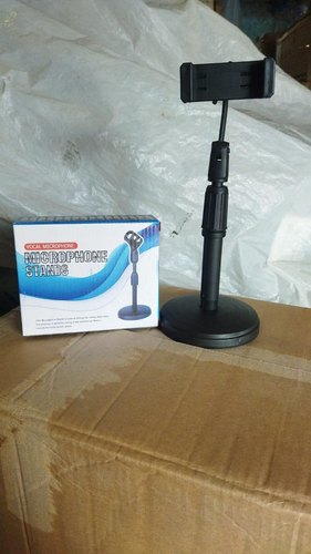 Plastic Microphone Stand, Color : Black