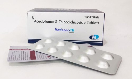 Aceclofenc and Thiocolchicoside Tab, Packaging Size : 10X10 ALU ALU