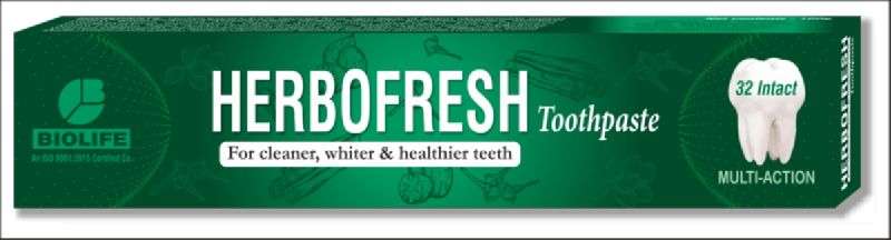 BIOLIFE HERBOFRESH TOOTHPASTE, for Oral Health, Teeth Cleaning, Certification : ISO