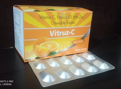 Vitruz-c vitamin c tablets, Packaging Size : 10 X 10