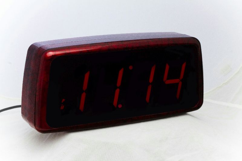 J203 Red LED Digital Clock, Size : 10x2.2x4.5Inches
