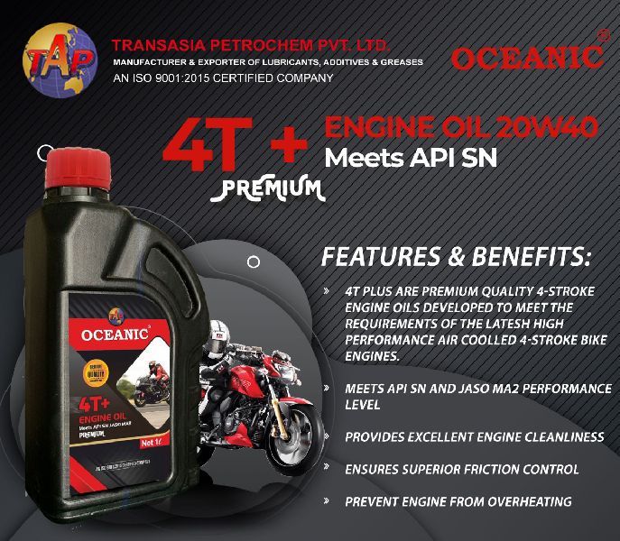 OCEANIC Engine Oil 4T 20w40 SN, for Lubrication