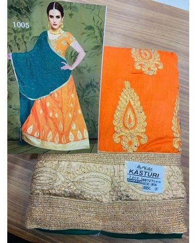 Kasturi Silk designer lehenga choli, Occasion : Wedding Wear