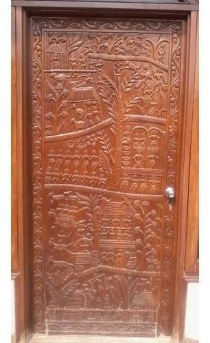 Polished CP-1005 Wooden Carved Door, Pattern : Plain