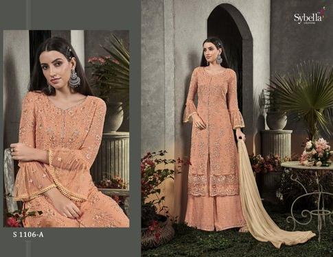 Semi-Stitched Georgette Palazzo Suit