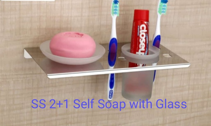 bathroom glass soap shelf